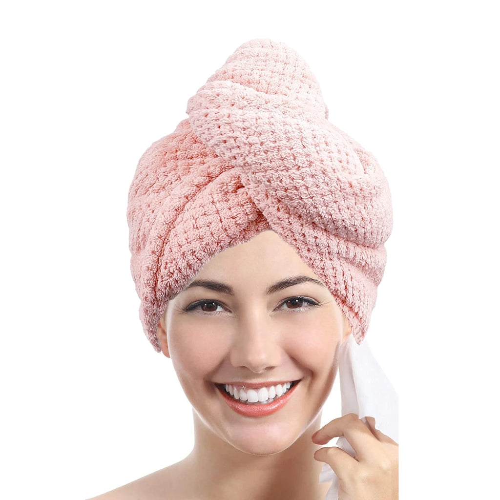 Solid color hair towel Textured dry hair cap