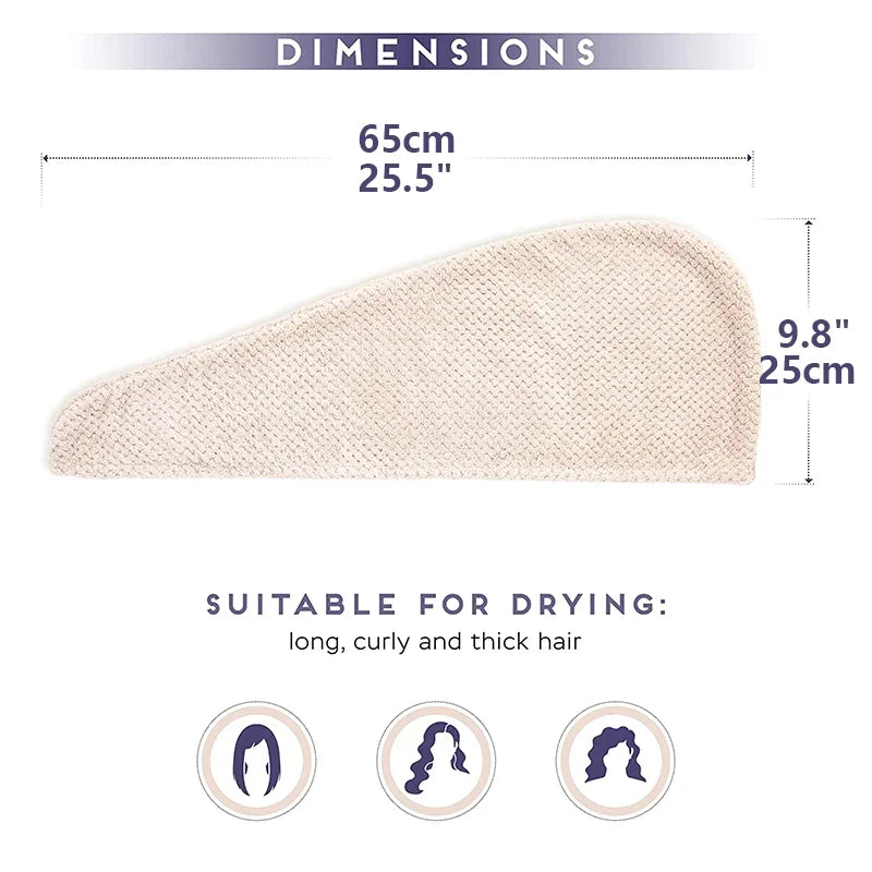 Solid color hair towel Textured dry hair cap