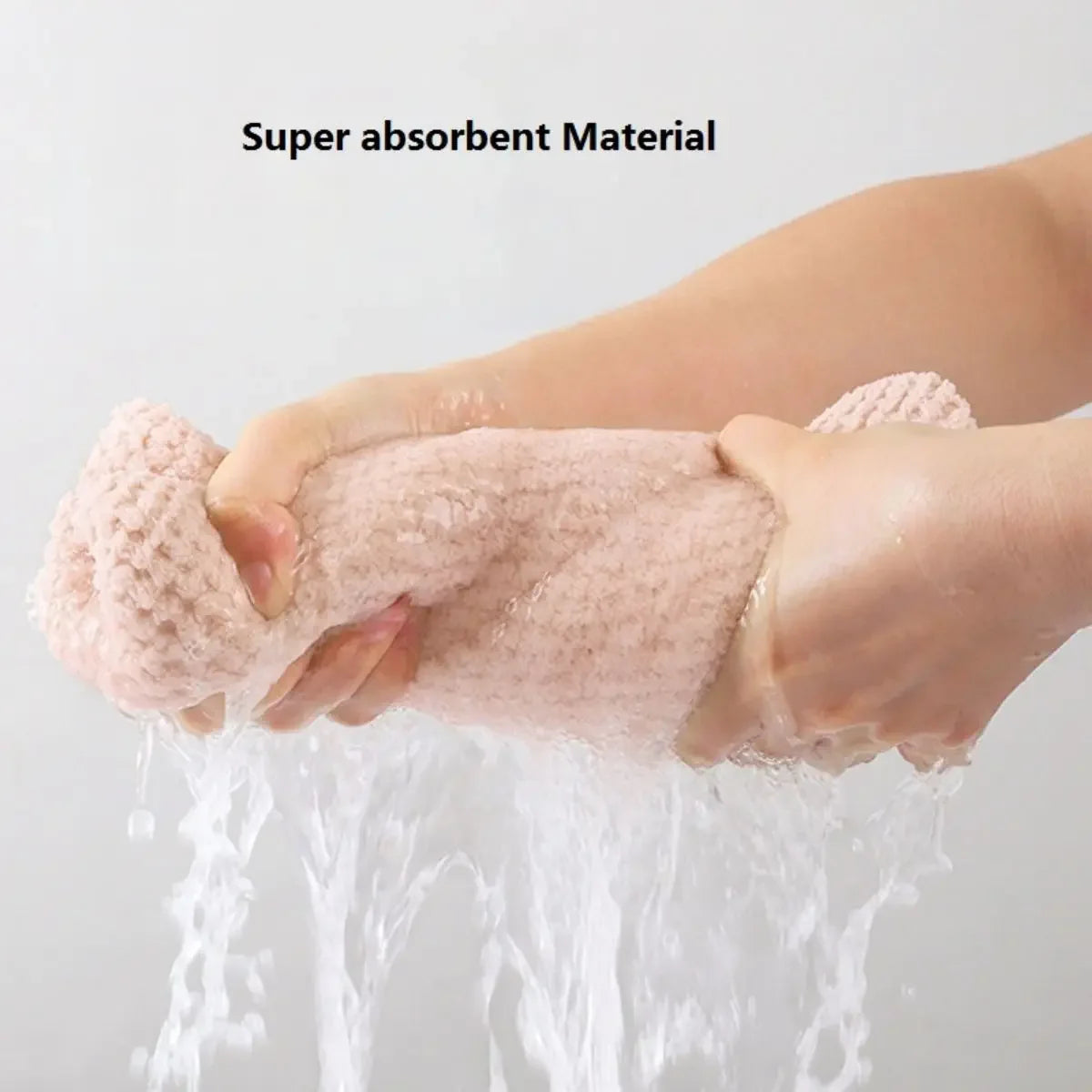 Solid color hair towel Textured dry hair cap